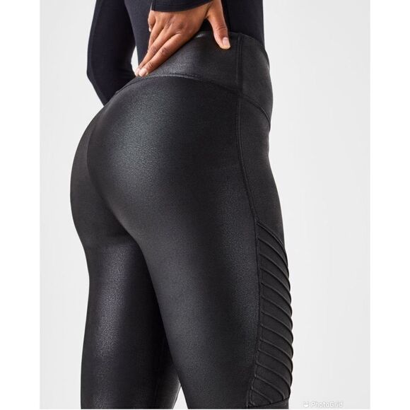 Spanx Faux Leather Moto Leggings - Picture 4 of 16